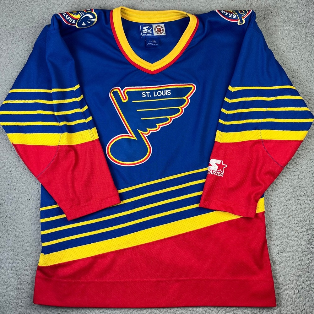 St. Louis Blues Vintage NHL Starter Hockey Jersey Kids L/XL Blue